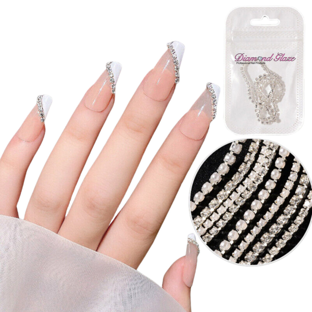 Rhinestone Chain Nail Art
