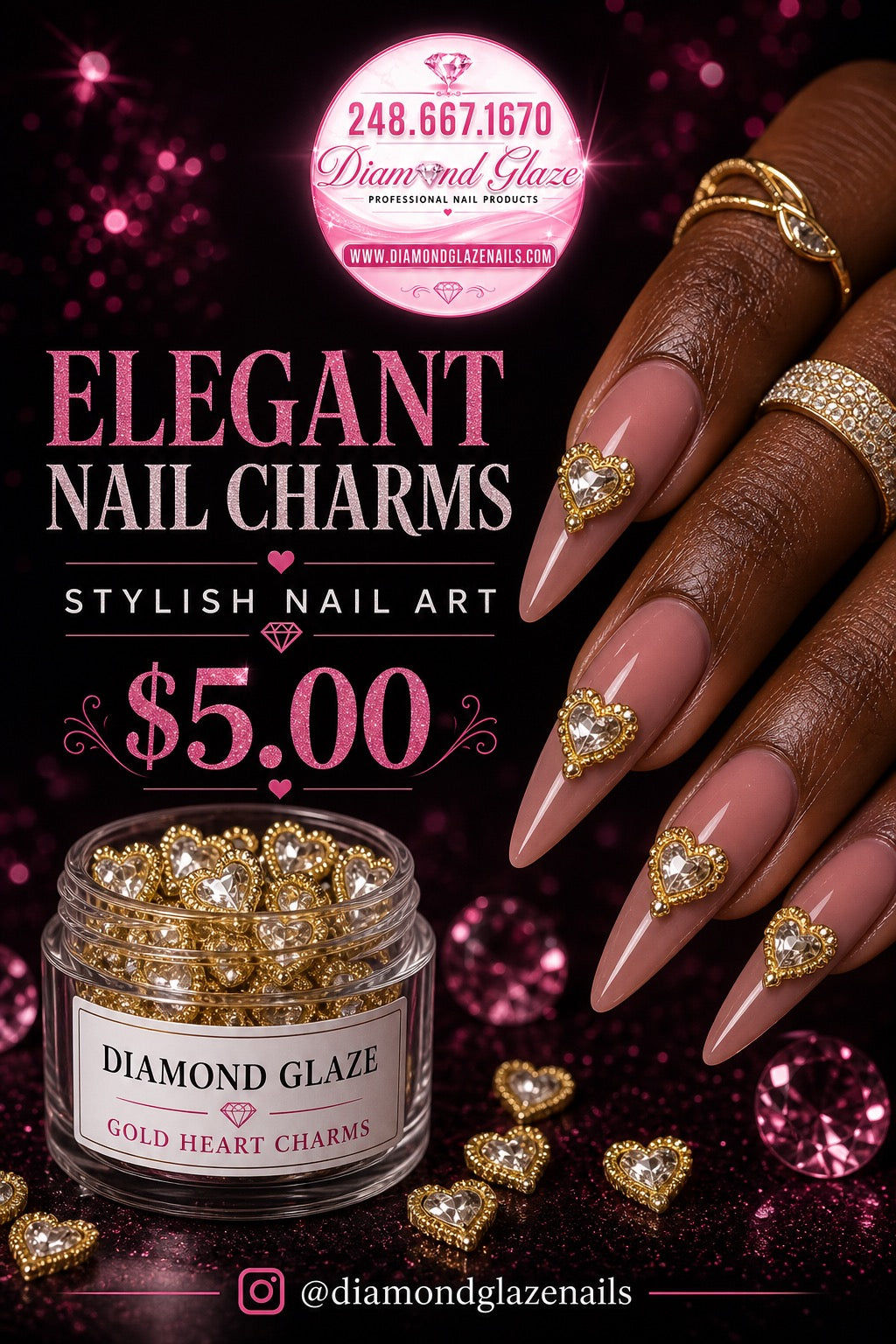 Elegant Nail Charms