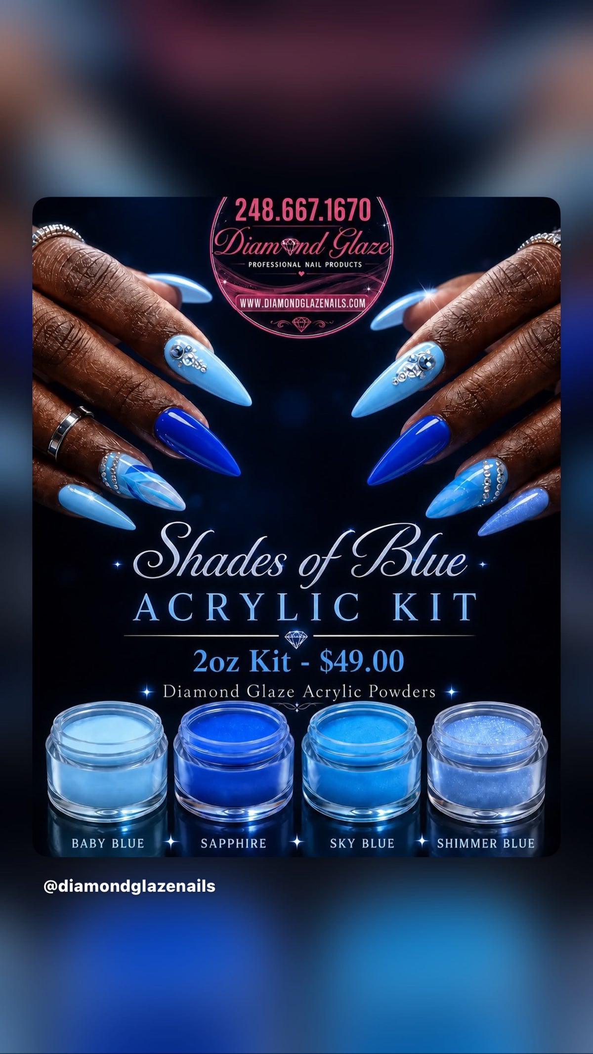 Shades Of Blue Acrylic Kit
