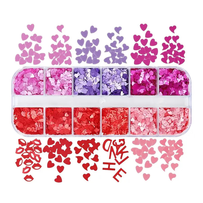 Valentines Nail Art Confetti